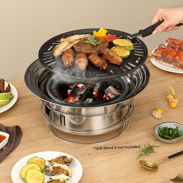 Multifunctional Barbecue Grill,Korean BBQ Grills, Stainless Steel, Portable  Tabletop Grill Small BBQ Grills for Backyard Bakeware 