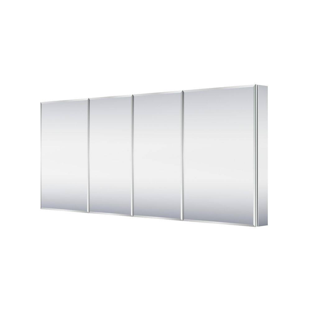 BEV 72.1 in. W x 30 in. H Rectangular Aluminum Tri-View Modular Medicine Cabinet with Beveled Mirror, BLUM Soft-Close price history on PriceWatchPro