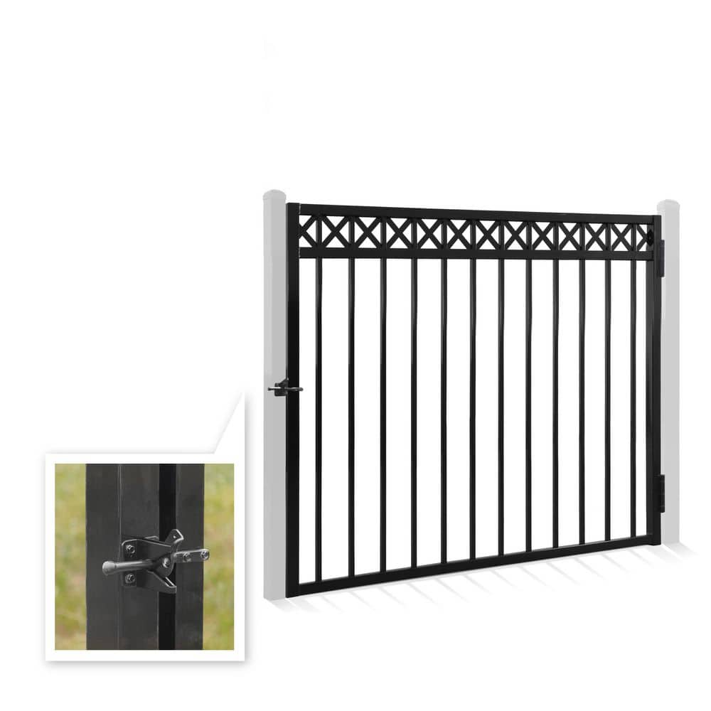 Anti-Rust 5 ft. x 4 ft. Black Steel X-Pattern Fence Gate price history on PriceWatchPro