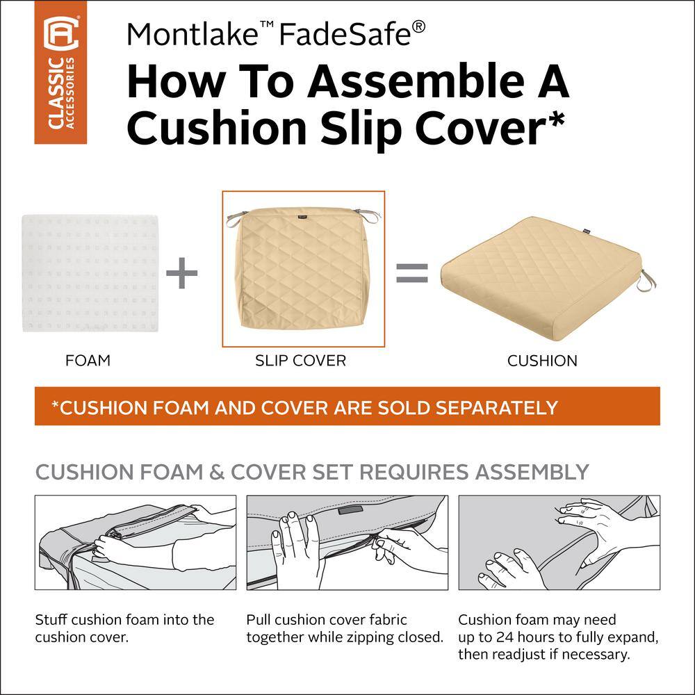 Chamomile Quilted Outdoor Chaise Lounge Cushion Cover, 72" x 21"