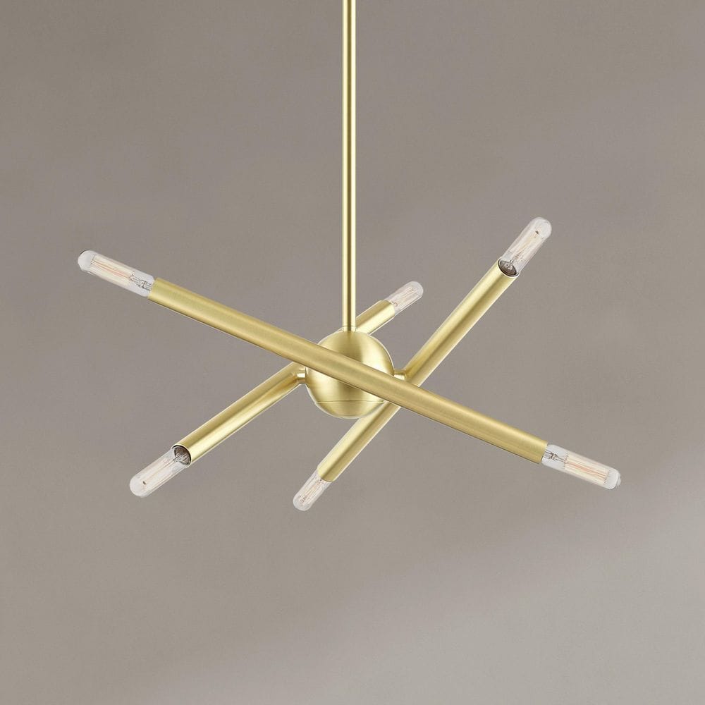 Soho Satin Brass Mini Sputnik 6-Light Chandelier