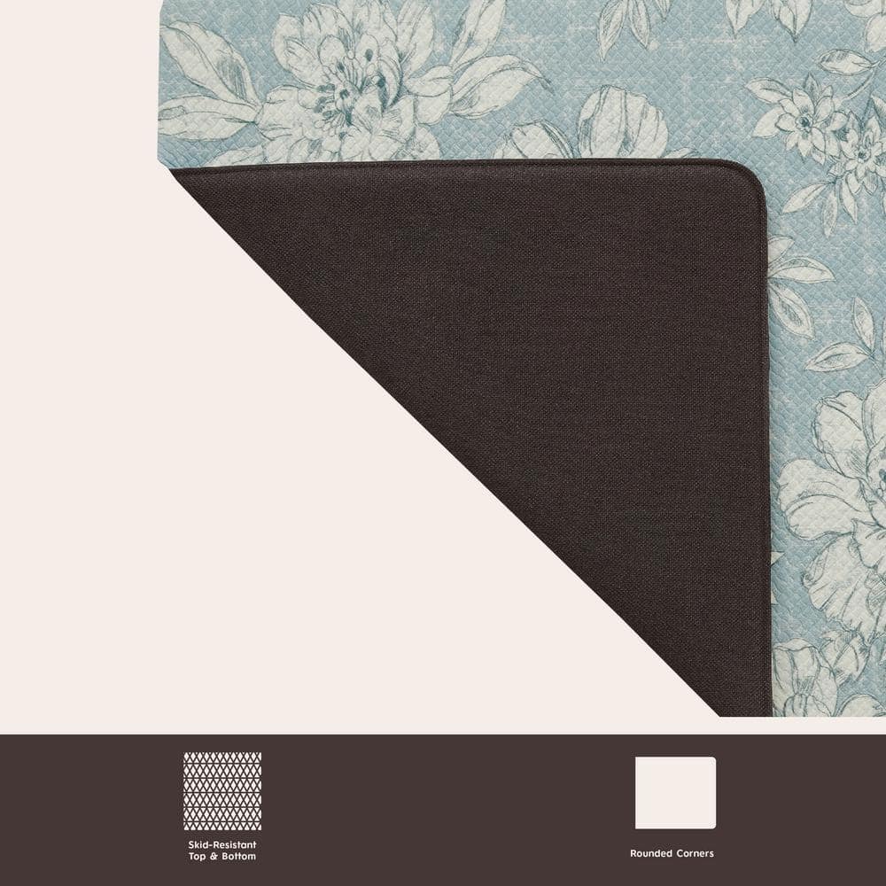 Laura Ashley Blue PVC Anti-Fatigue Comfort Mat 60" x 17.5"