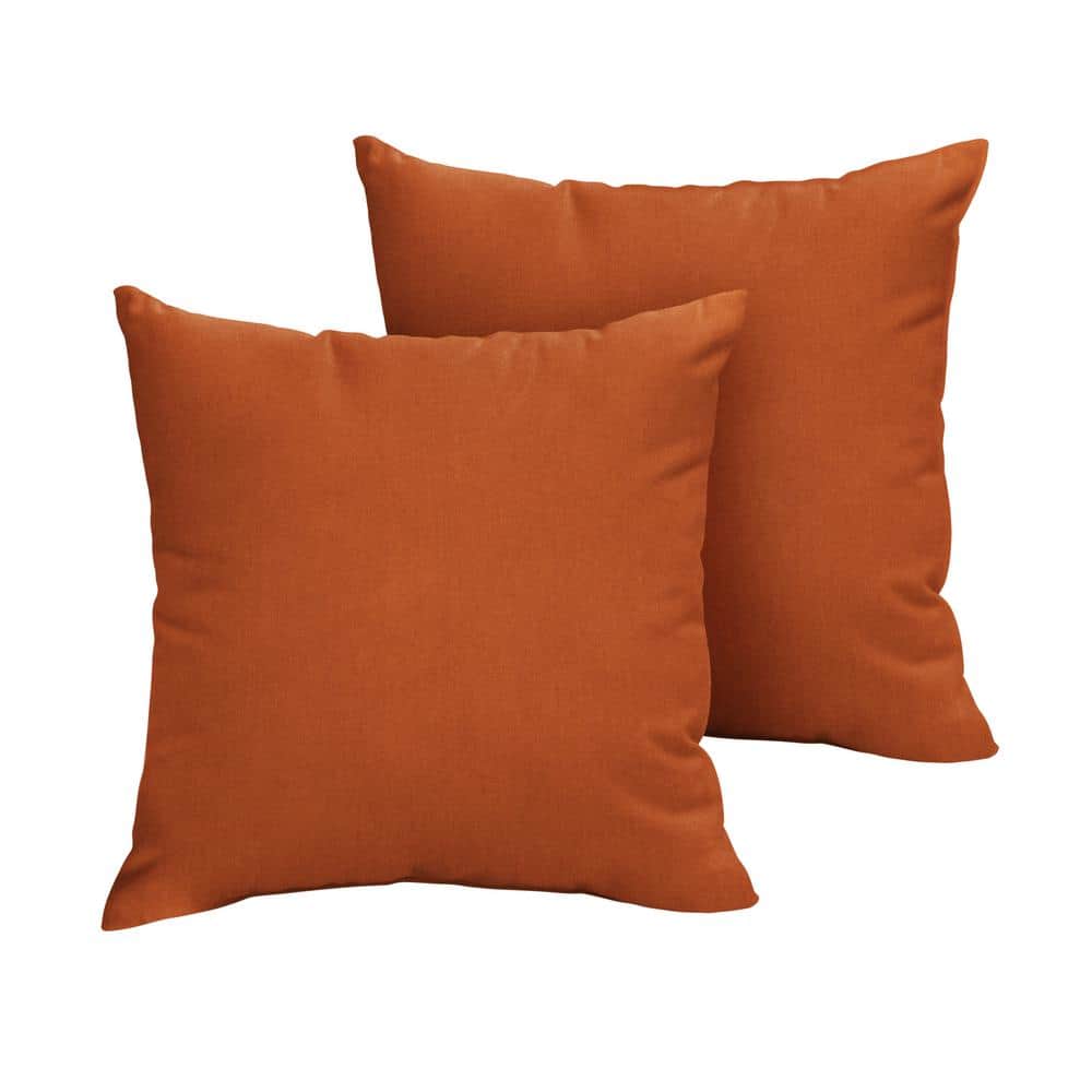 Sunbrella Canvas Rust Outdoor Knife Edge Throw Pillows (2-Pack)