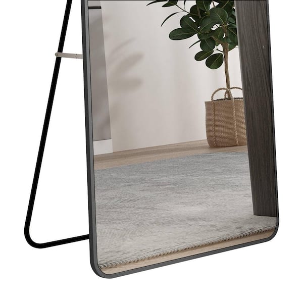 Bow Large Decorative Mirrors For Living Room,65 x 22 Black Aluminum Alloy  Frame Full Length Mirror Floor Mirror Hanging Standing-The Pop Home