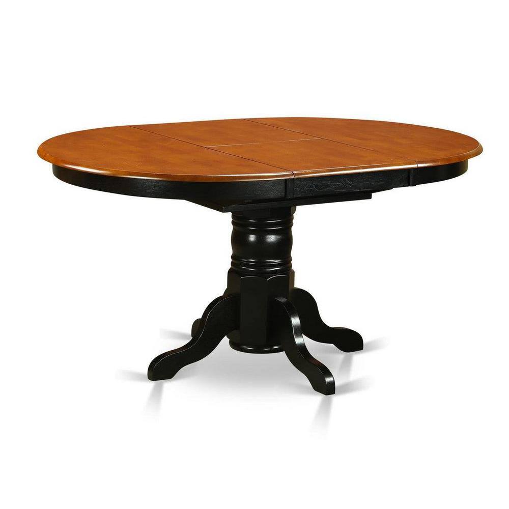 Black and Cherry Oval Wood Dining Set with 4 Chairs