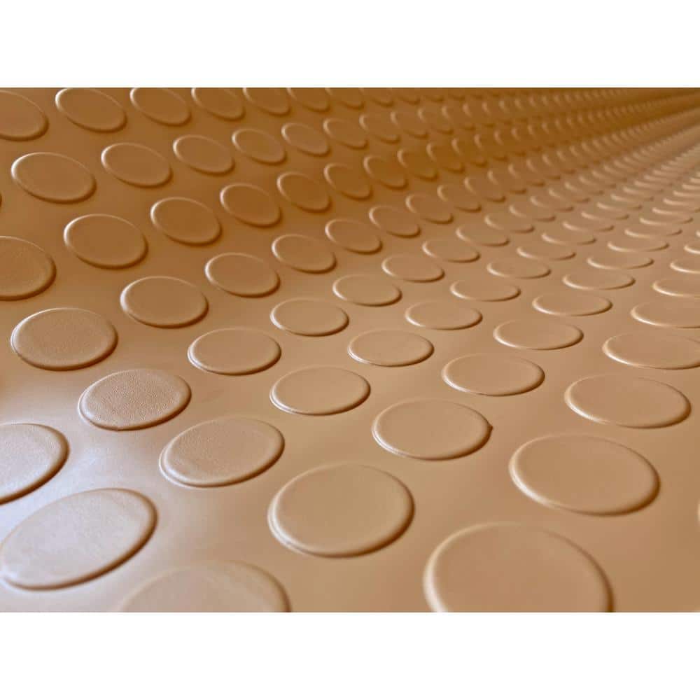 Sandstone 5' x 10' Coin Pattern Vinyl Garage Flooring