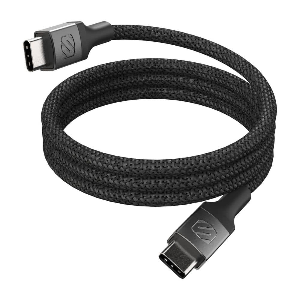 Tangle-Free Magnetic 3 ft. Braided USB-C to USB-C Charging Cable, White