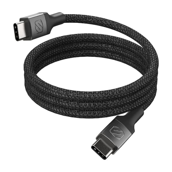 Tangle-Free Magnetic 3 ft. Braided USB-C to USB-C Charging Cable, White