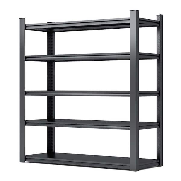 72 in. H Heavy Duty 5 Tier Metal Shelves 2000 lbs. Storage Shelve Adjustable Garage Shelf Industrial Shelving Unit-Black