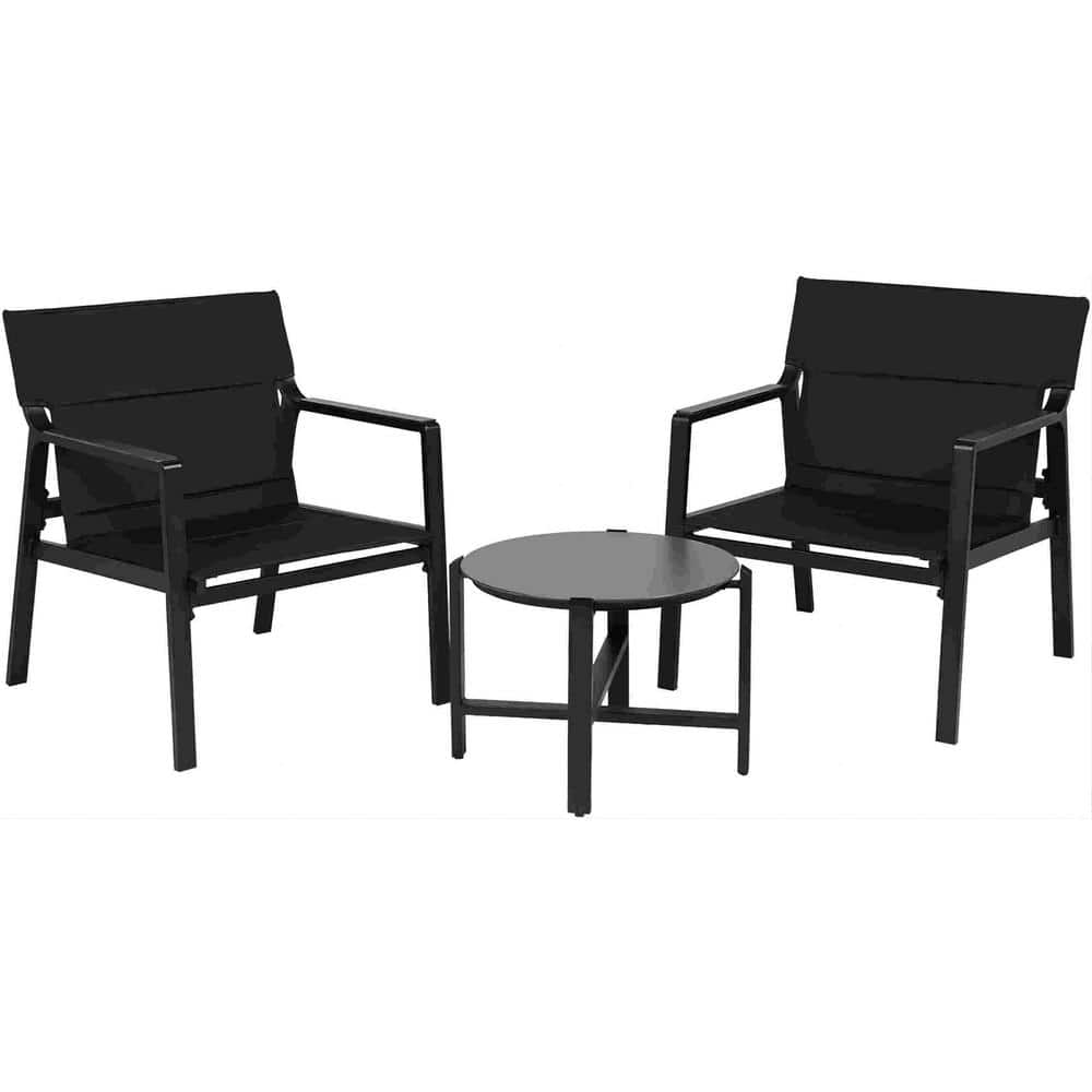 Mondawe 3-Piece Aluminum Frame Outdoor Bistro Set Conversation Set