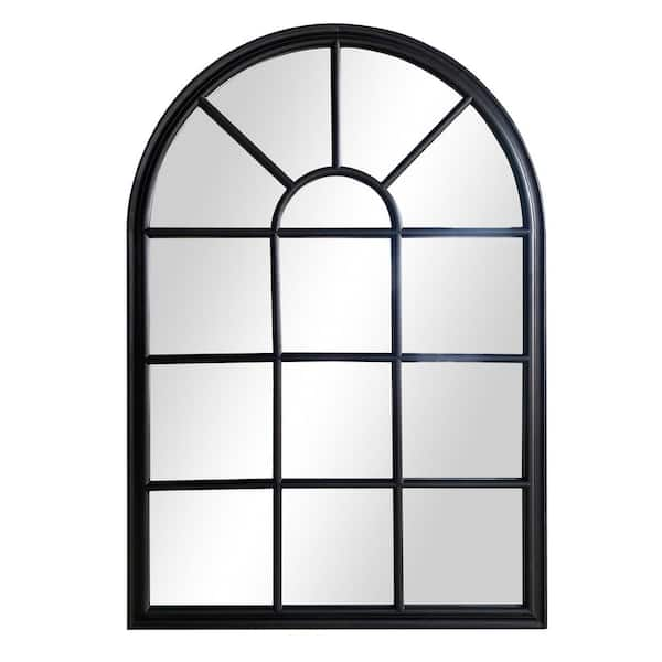 Tatahance (36 in. W x 52 in. H) Arched Top Rectangle Wood Frame Black ...