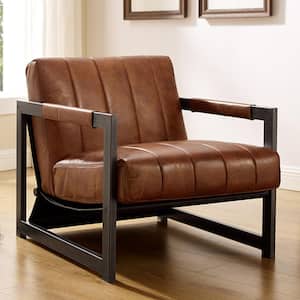 Cognac Leather Arm Chair (Set of 1)