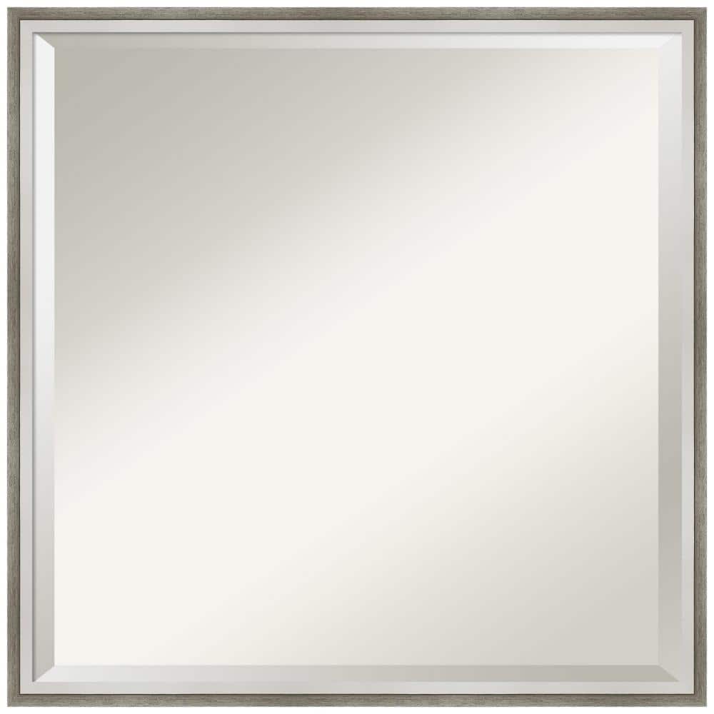 Elegant Rectangular Bronze & Silver Wood Bathroom Vanity Mirror 21x21