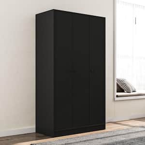 Black Armoire with 3-Doors 70 in. H x 36 in. W x 17.5 in. D