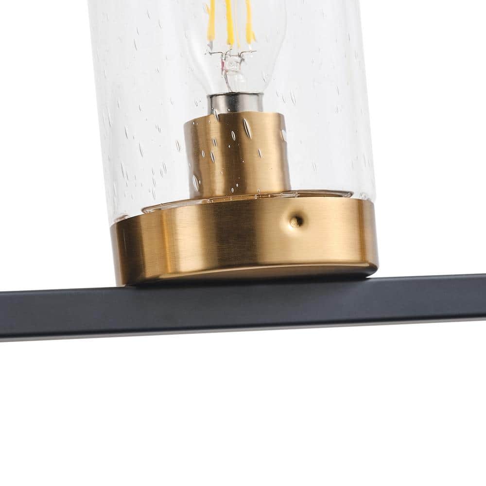 Aiwen Modern Black and Gold 4-Light Bathroom Vanity Fixture
