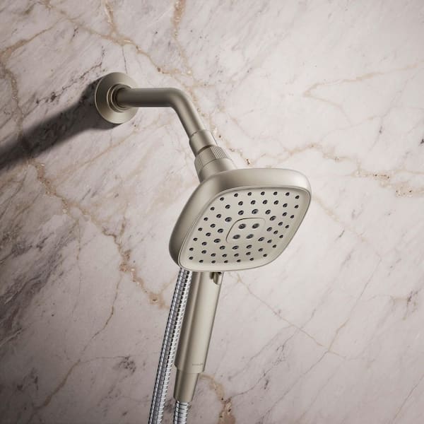 Fordra 3-Spray Patterns with 1.75 GPM 5.375 in. Wall Mount Handheld Shower Head in Vibrant Brushed Nickel