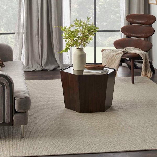 Hampton Rib Cobblestone 9 ft. x 12 ft. Custom Area Rug with Pad