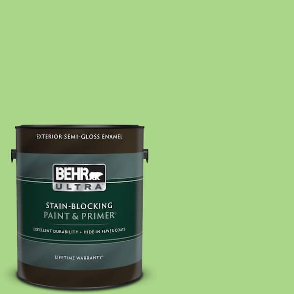 BEHR ULTRA 1 gal. #430B-4 Peas in a Pod Semi-Gloss Enamel Exterior Paint & Primer