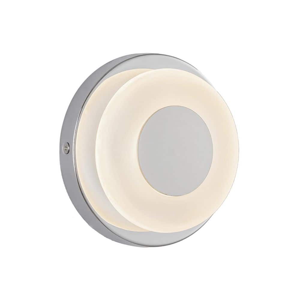 Stephord 4-in 1 Light 6-Watt Chrome/Frosted Glass Integrated LED Wall Sconce price history on PriceWatchPro