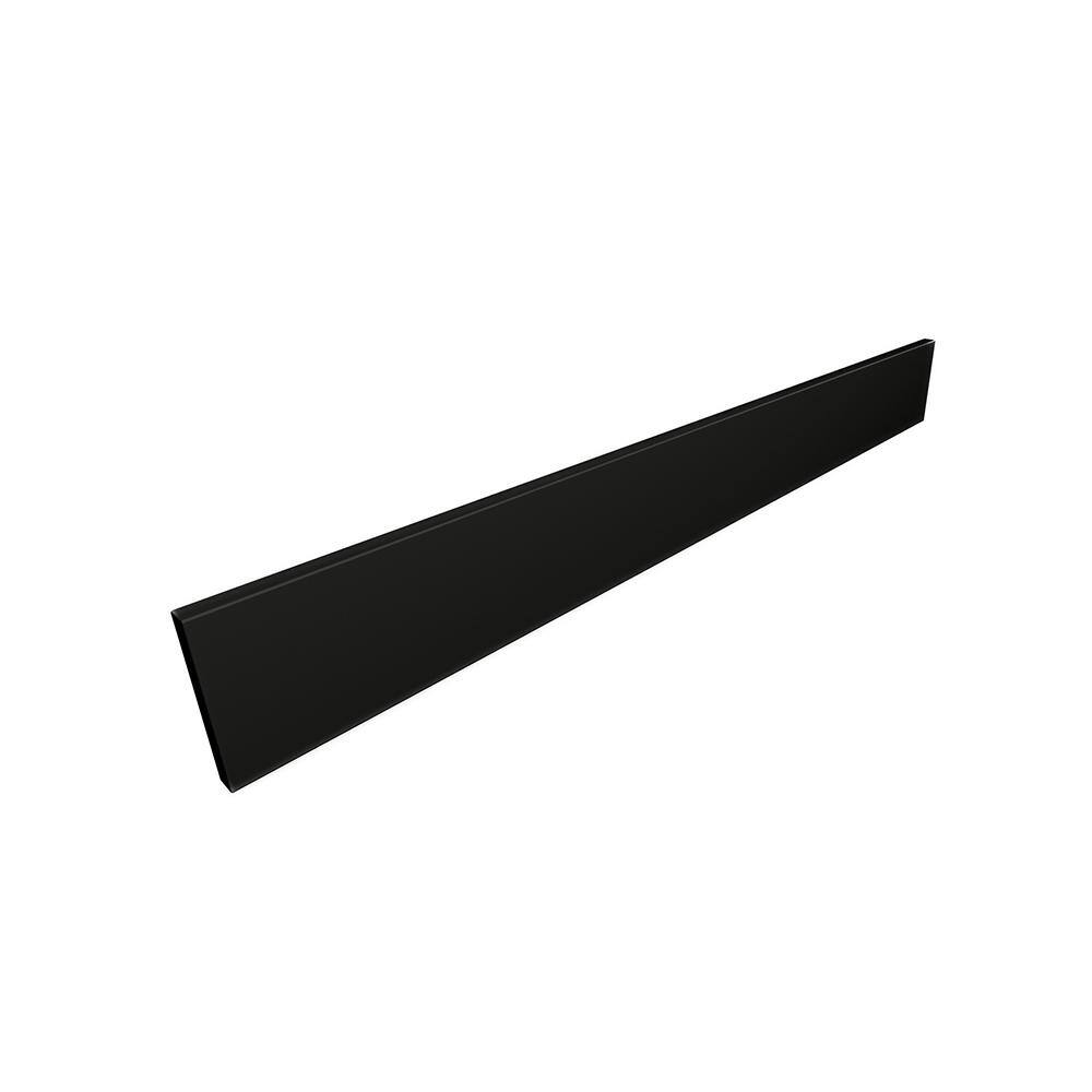 Carrara 37 in. True Solid Surface Solid Surface Backsplash in Black