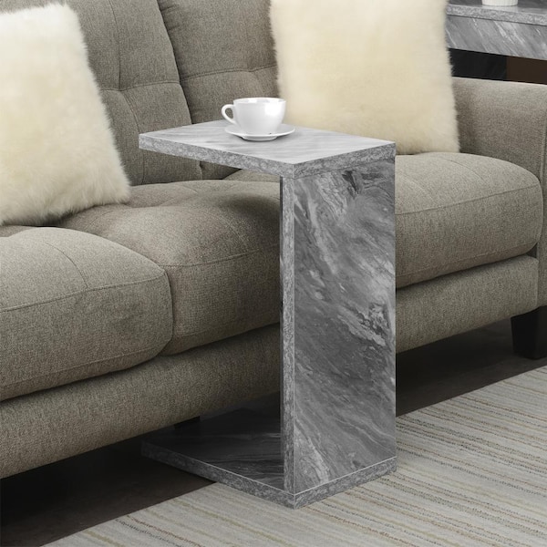 Convenience Concepts Northfield 11.5 in. W x 26 in. H Gray Faux Marble C-Top Wood End Table