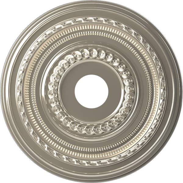 Ekena Millwork 1 in. x 19 in. O.D. x 3-1/2 in. I.D. P Cole Thermoformed PVC Ceiling Medallion (Fits Canopies Upto 5-1/8 in.)