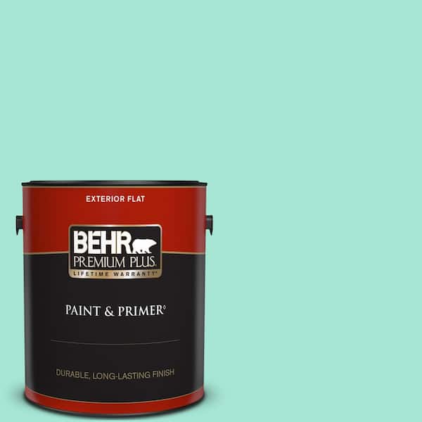 BEHR PREMIUM PLUS 1 gal. #480A-2 Botanical Tint Flat Exterior Paint & Primer