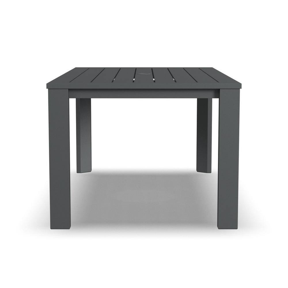 Gray 68" Aluminum Outdoor Dining Table