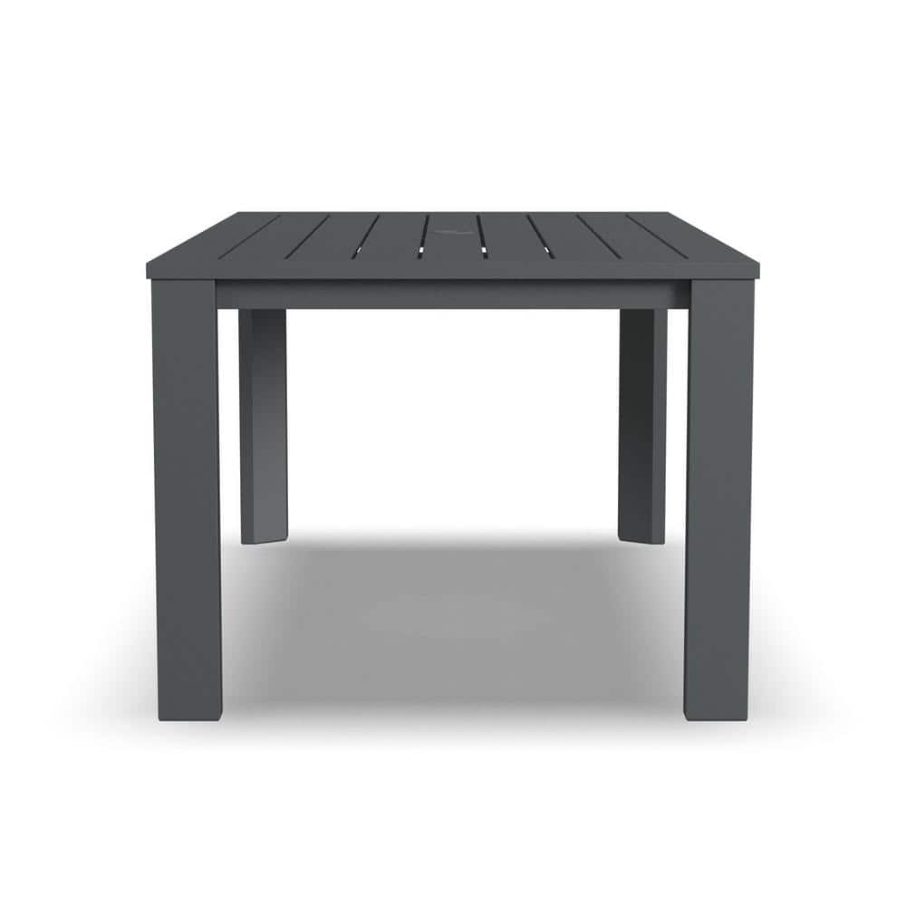 Gray 68" Aluminum Outdoor Dining Table