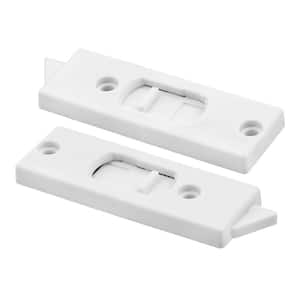 3-3/8 in. White Plastic Window Lock with spring-loaded Tilt Latch (2-pack)
