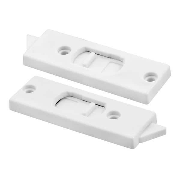 Prime-Line 3-3/8 in. White Plastic Window Lock with spring-loaded Tilt Latch (2-pack)