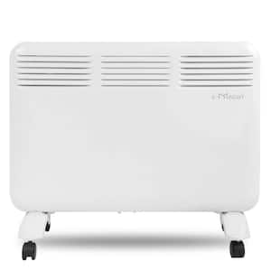 1000-Watt 19 in. White Electric Ceramic Radiator Space Heater, Quiet Panel Heater, Adjustable Thermostat, LED Display