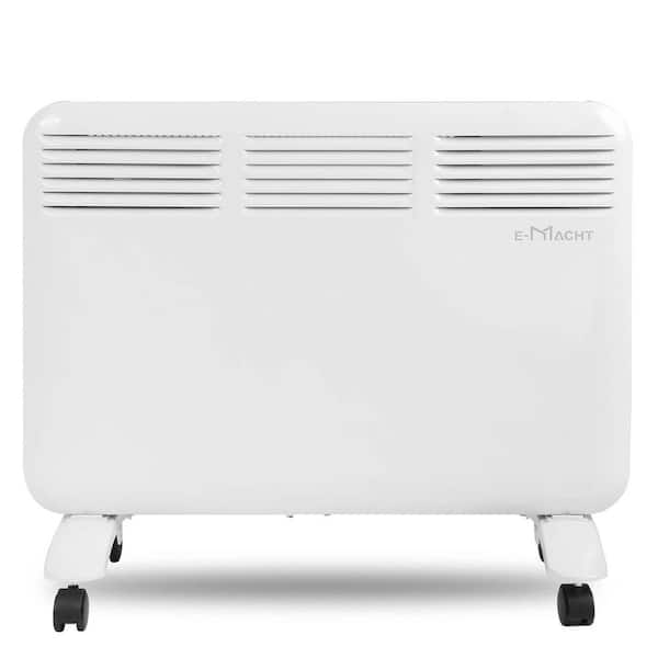 Etokfoks 1000-Watt 19 in. White Electric Ceramic Radiator Space Heater, Quiet Panel Heater, Adjustable Thermostat, LED Display