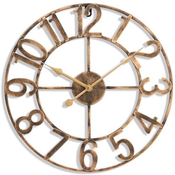 Sorbus Bronze Metal Analog Numeral Wall Clock