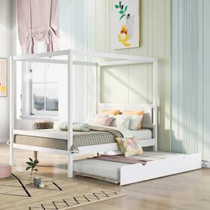 Camaflexi full size canopy deals bed with twin trundle