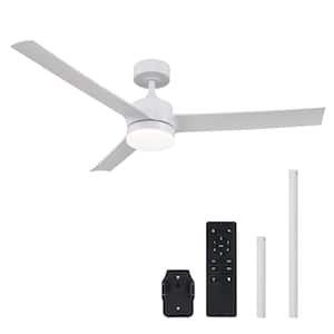 52 in. Indoor White 6-Speed Standard Ceiling Fan with 3000K/4500K/6500K Adjustable White LED Light with Remote Control