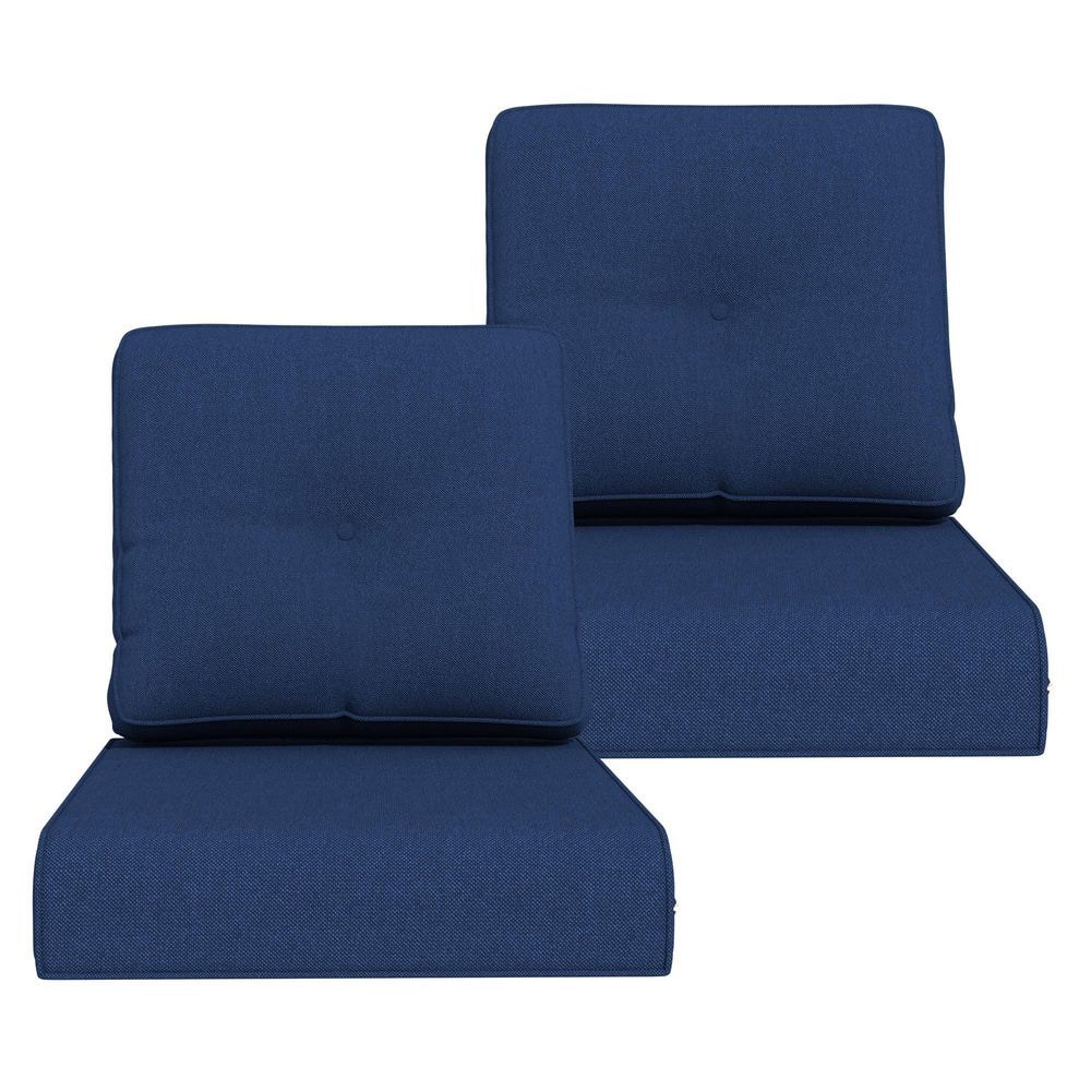 22 in. x 24 in. Outdoor Deep Seating Outdoor Lounge Chair Cushion Set in Blue for Chair or Sofa (2-Set) price history on PriceWatchPro