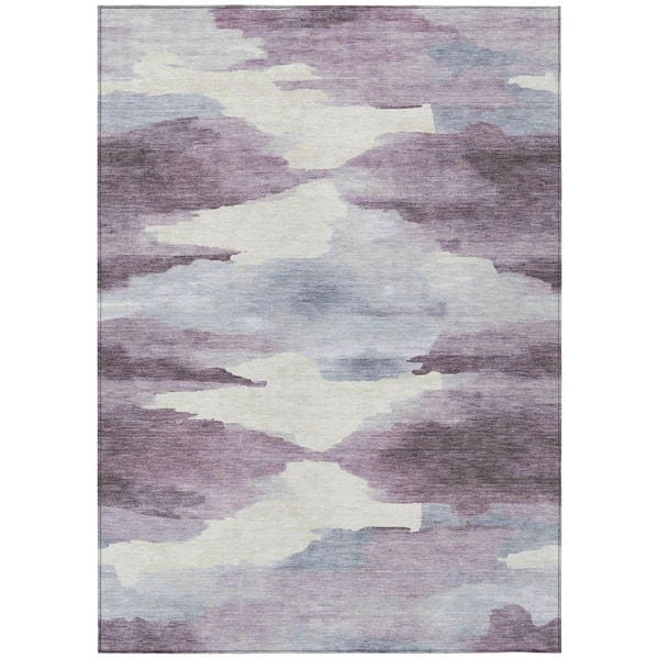 Chantille Machine Washable Indoor/Outdoor Abstract ACN2259 Plum 2 ft. 6 in. x 3 ft. 10 in. Area Rug