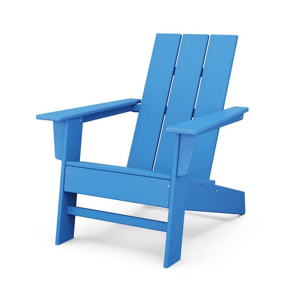 POLYWOOD Grant Park Pacific Blue HDPE Plastic Modern Adirondack Outdoor Chair