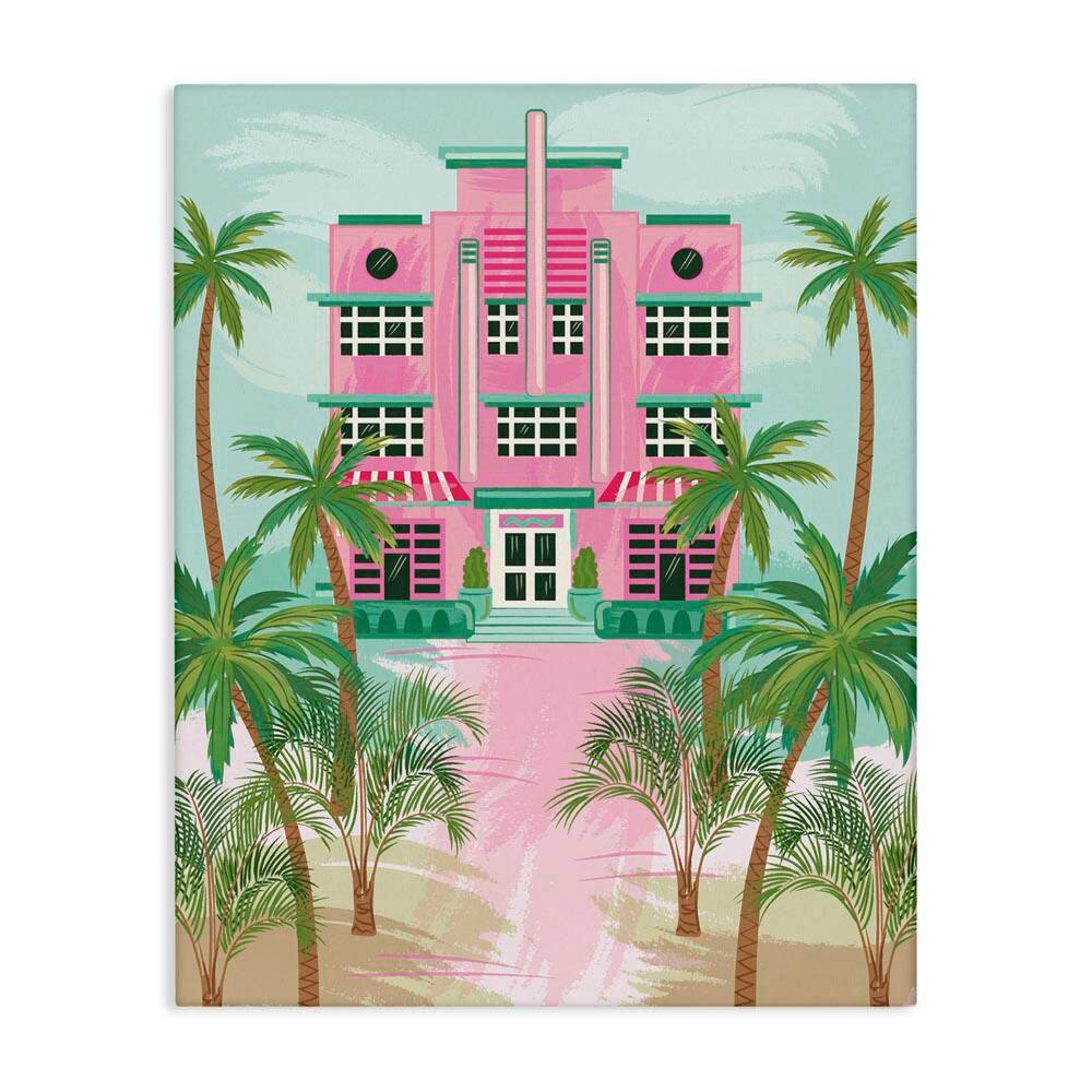 Tropical Palm Hotel by Lisa Perry Whitebutton Unframed Coastal Graphic Art Print 40 in. x 30 in. price history on PriceWatchPro
