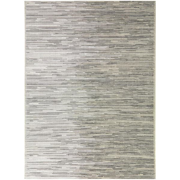 Windermere Beige 8 ft. x 10 ft. Abstract Indoor/Outdoor Area Rug