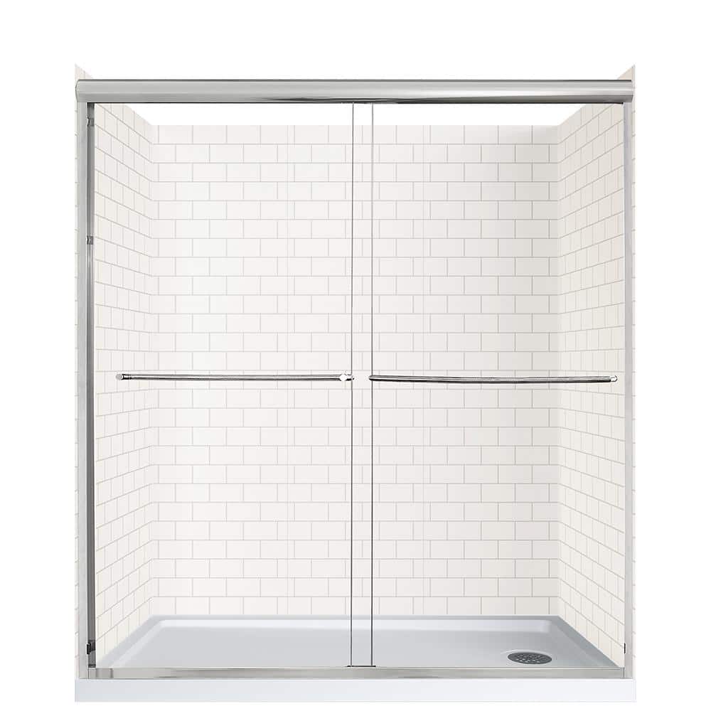 CRAFT + MAIN Cove Sliding 60 in. L x 30 in. W x 78 in. H Right Drain ...