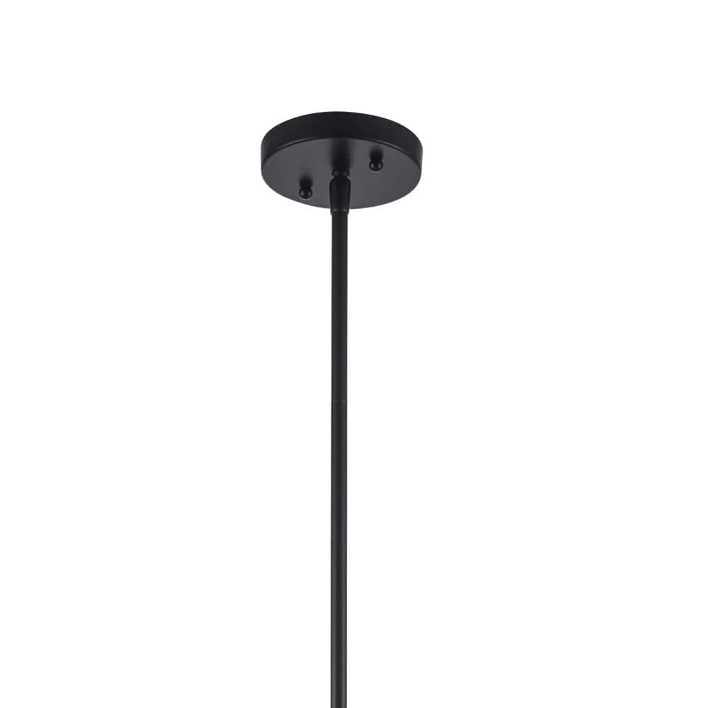 Black Metal 3-Light Candle Chandelier with Adjustable Height