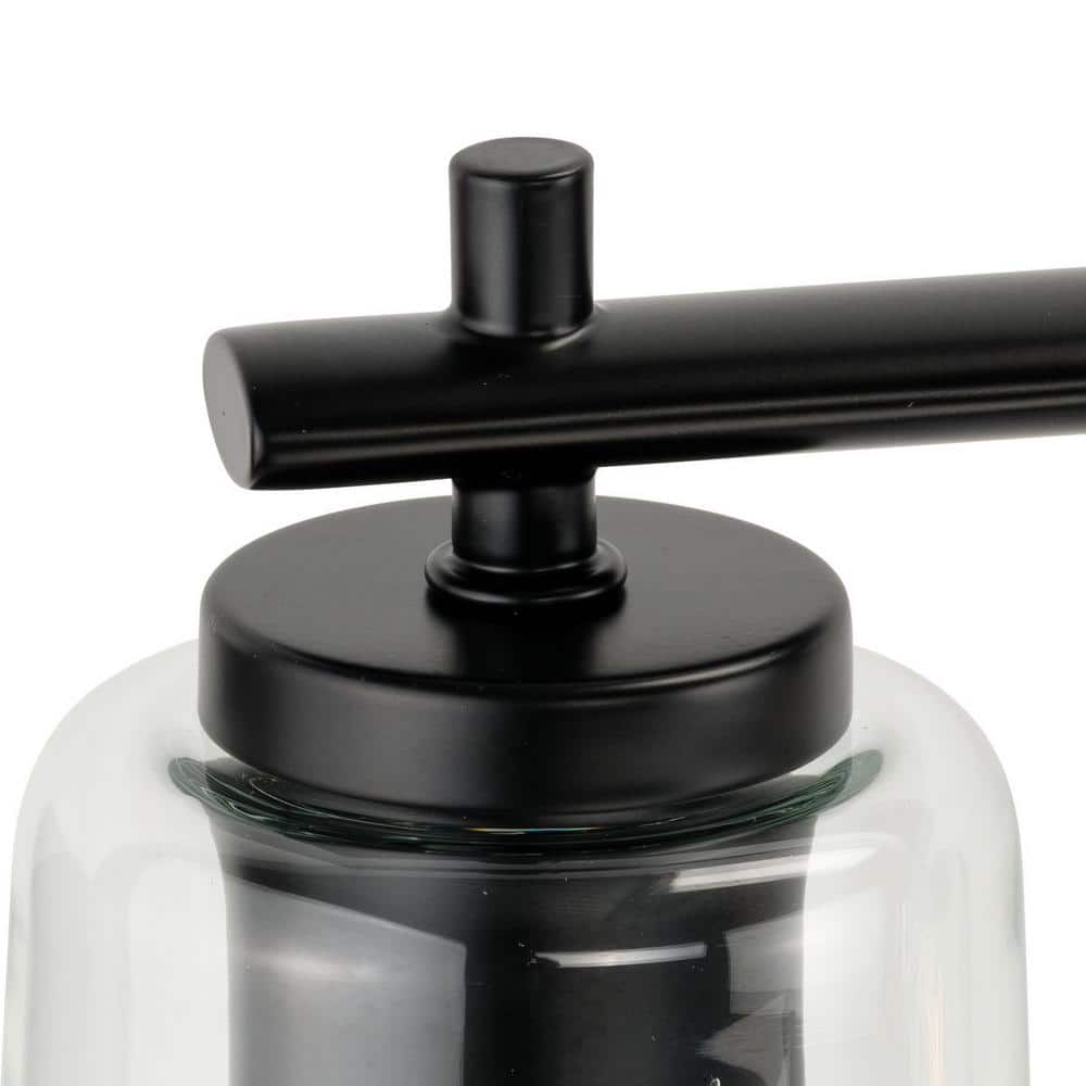 Adley 48.5" Matte Black 6-Light Vanity Fixture with Clear Glass Shades