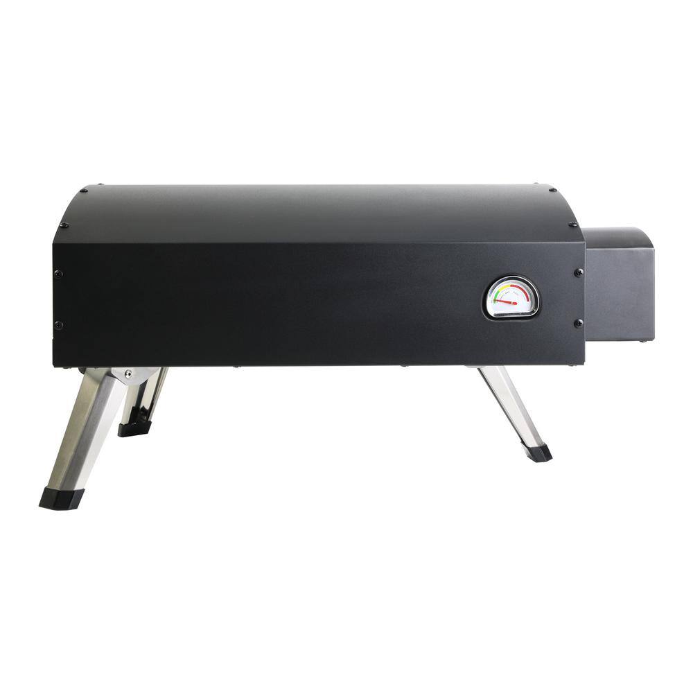 Black Steel Electric Outdoor Portable Pizza Oven with Stone Surface