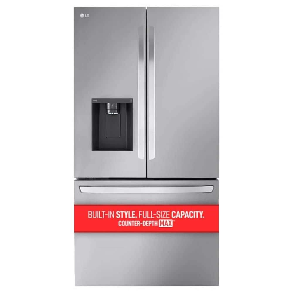 LG 26 cu. ft. Smart Counter-Depth MAX French Door Refrigerator with Dual Ice Makers in PrintProof Stainless Steel