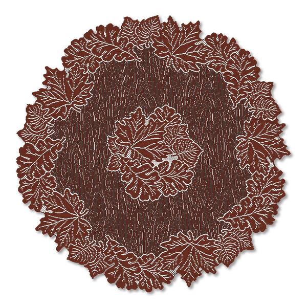 Heritage Lace Dark Paprika LEAF 20" x 60" Fall Table Runner 