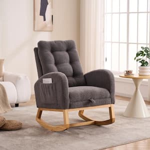 Nestfair Caramel Accent Rocking High-Back Rocker Sofa Armchair