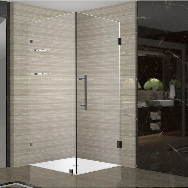 Aston Aquadica GS 32 in. x 32 in. x 72 in. Frameless Square Shower Enclosure with Shelves in Oil Rubbed Bronze