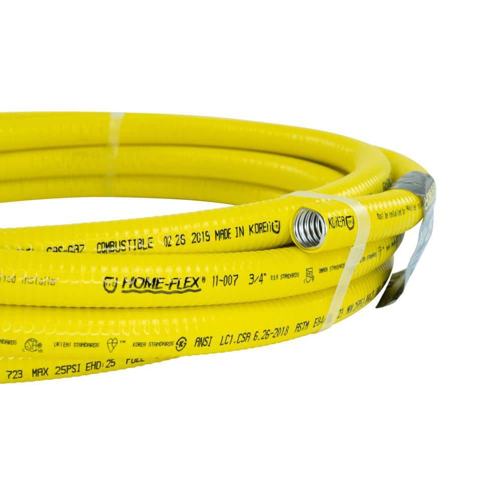 Home-Flex 3/4" Yellow Corrugated Stainless Steel Gas Tubing